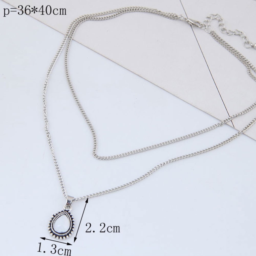 Silver Layered Necklace - Picture 4 of 6